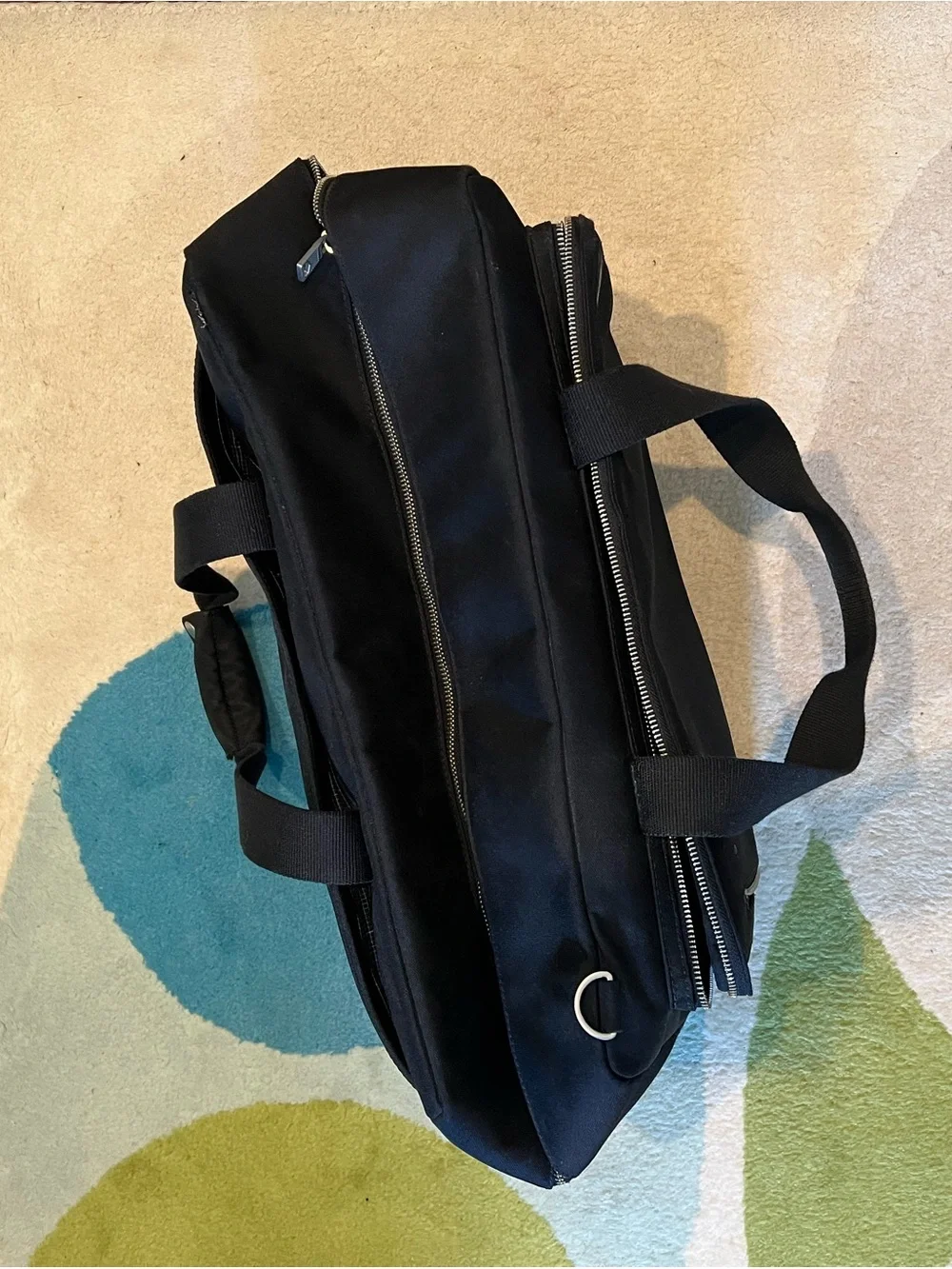 JACK SPADE Navy Black Canvas Duffle Bag - no long strap!